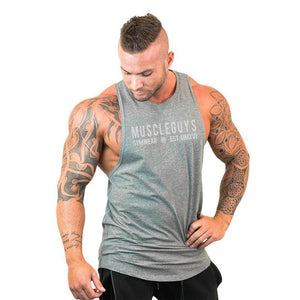 Men's Round Neck Sleeveless Letter Printed Loose Sportswear Vests