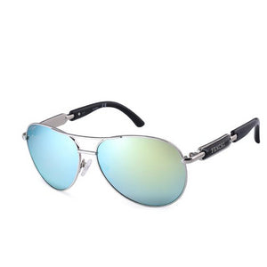 Men's Round Light Colorful Mirror Lens Alloy Frame Retro Sunglasses