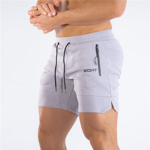 Men's Elastic Drawstring Waist Quick Dry Slit Zipper Pocket Sporty Shorts