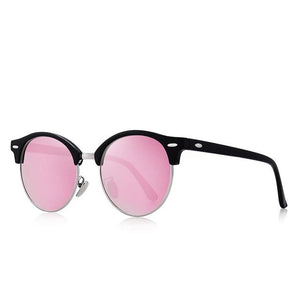 Women's Round Colorful Mirror Lens Thin Frame Retro Sunglasses
